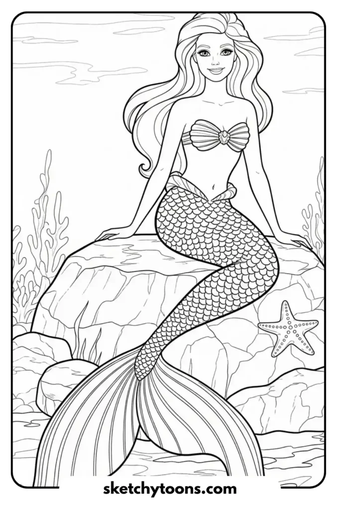 Mermaid Barbie art page