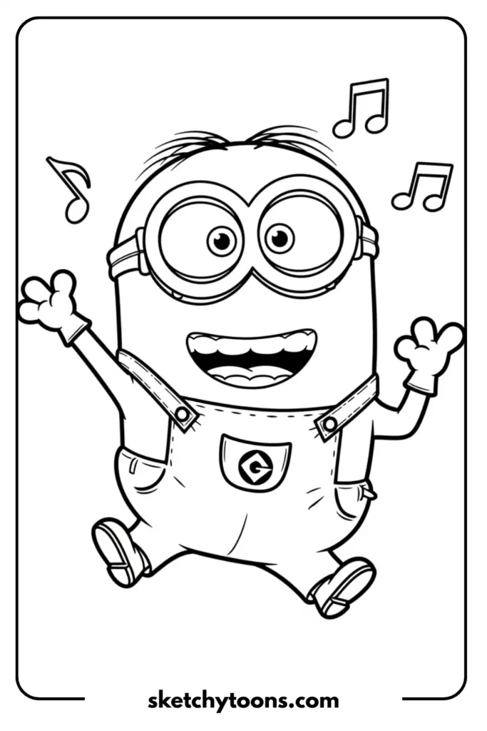 Minion Dancing coloring page