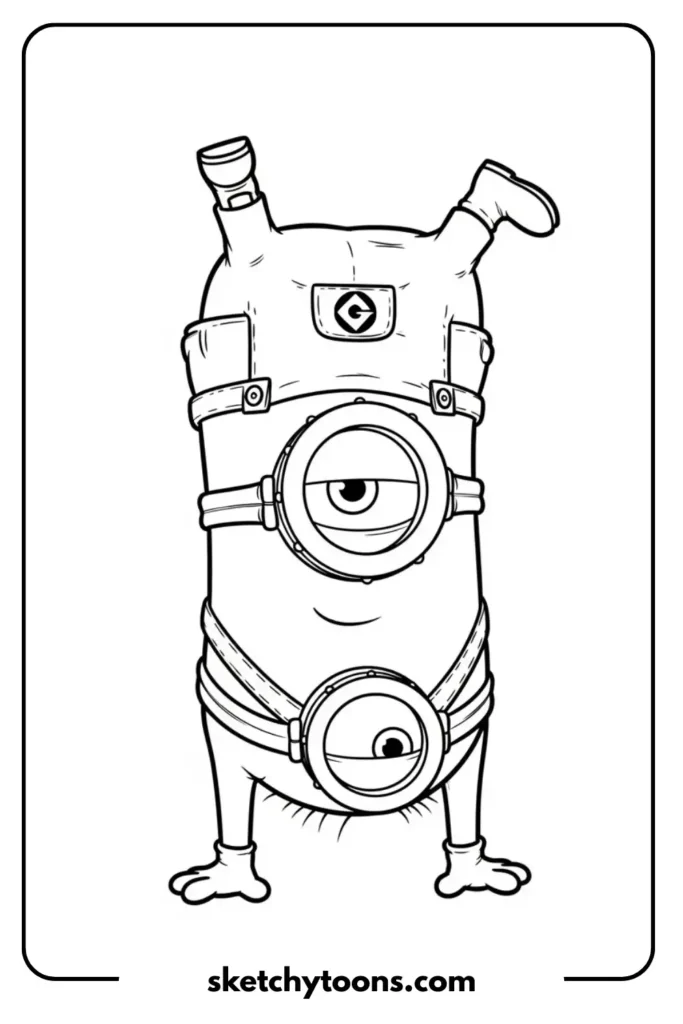 Minion Doing a Hanpdstand art page