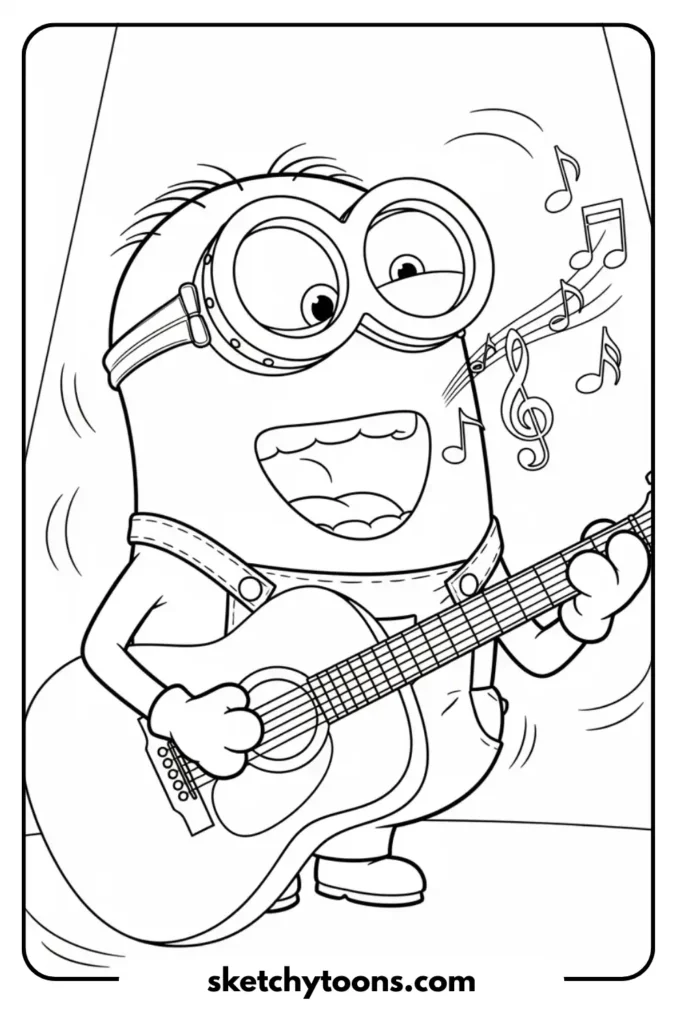 Minion Playing a Guitar fun sheet