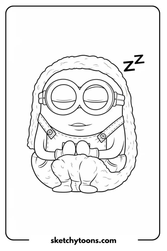 Minion Sleeping sketch page