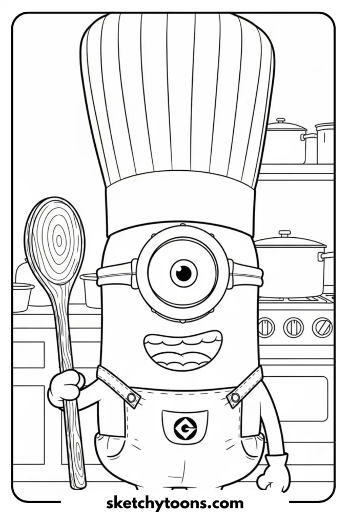 Minion in a Chef's Hat drawing sheet