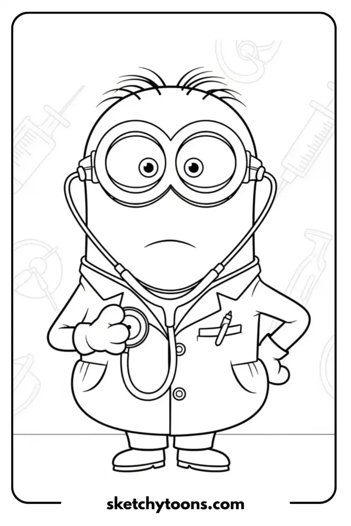 Minion in a Doctor's Coat sketch page