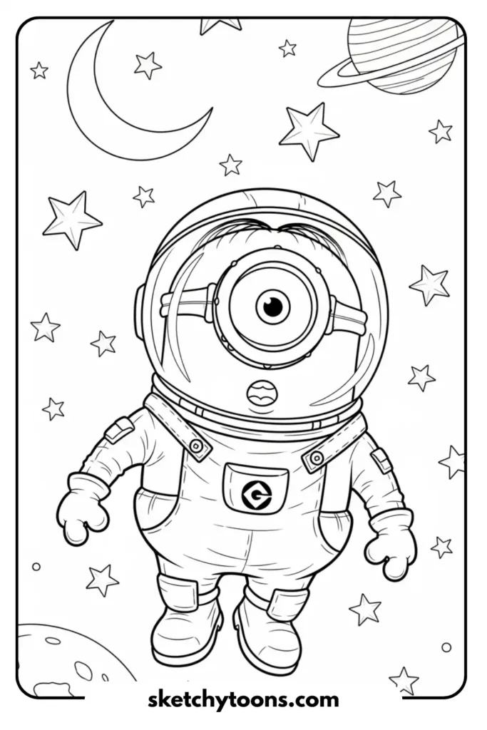 Minion in a Spacesuit printable page