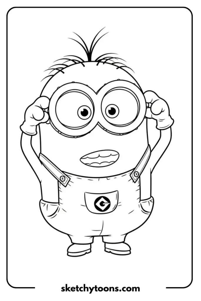 Minion with Goggles Up coloring sheet