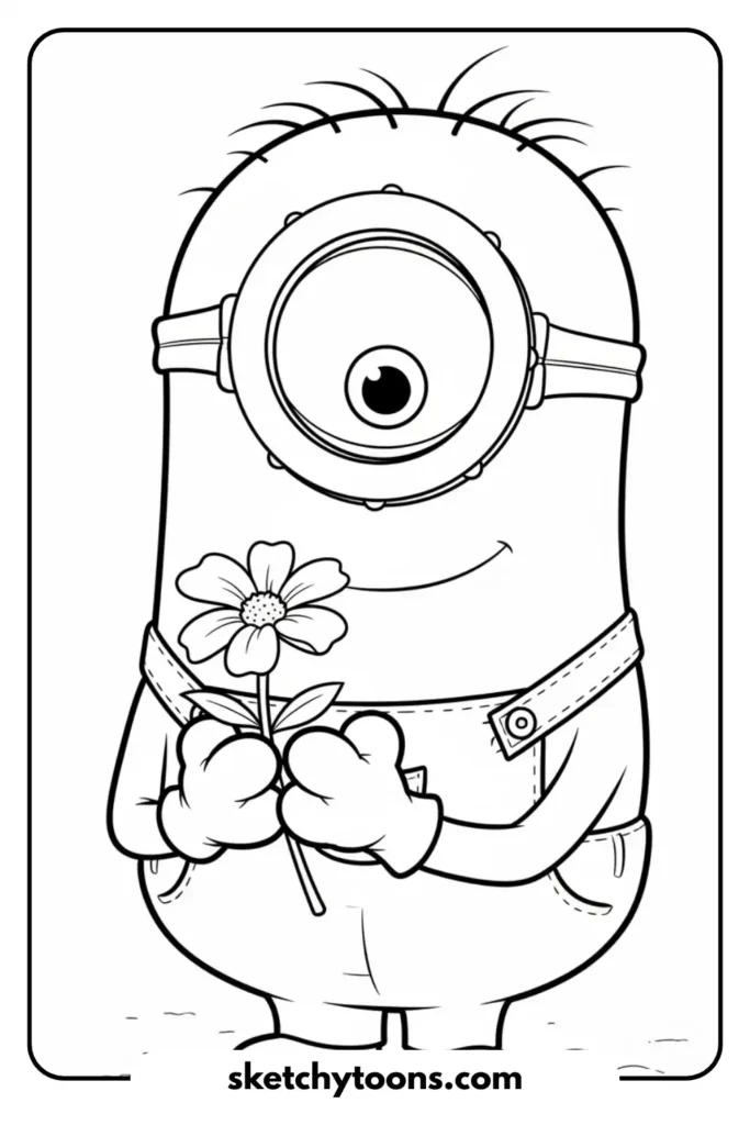 Minion with a Flower art page