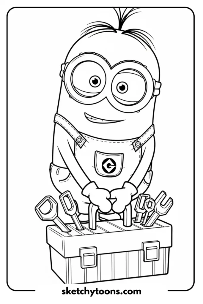 Minion with a Toolbox drawing sheet