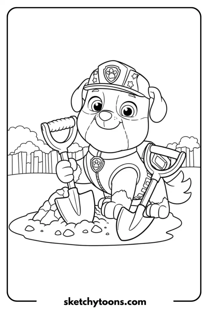 Paw Patrol Pups in the Park coloring sheet