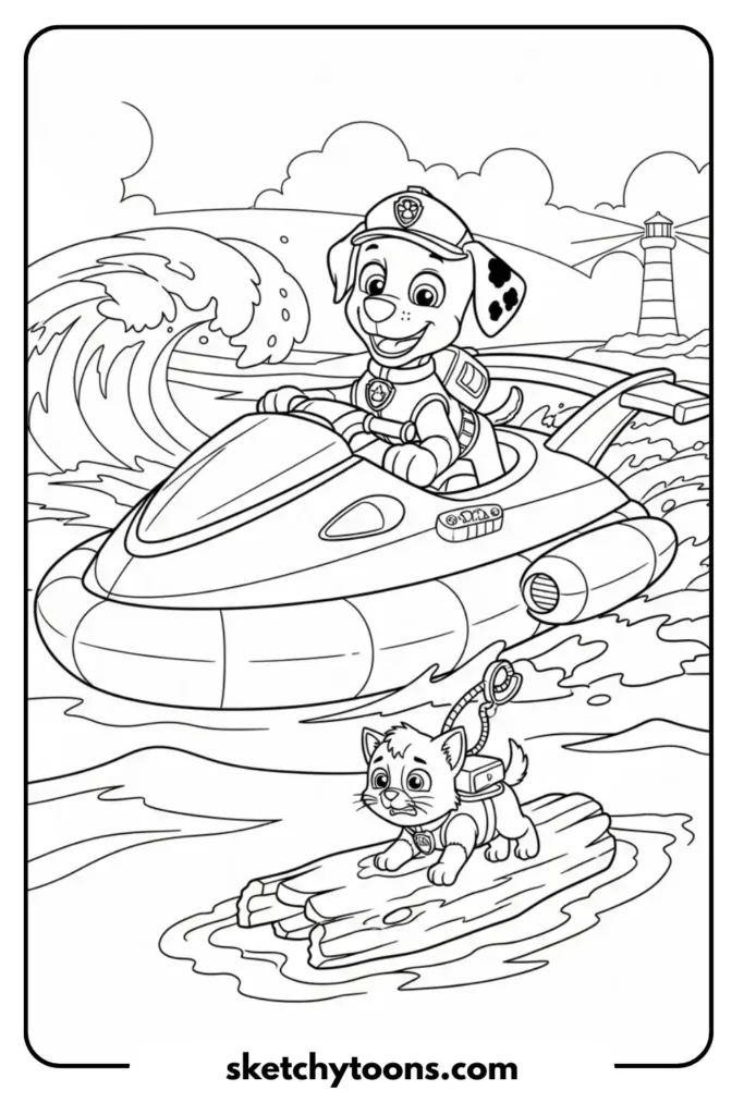 Paw Patrol Rescue Mission coloring sheet