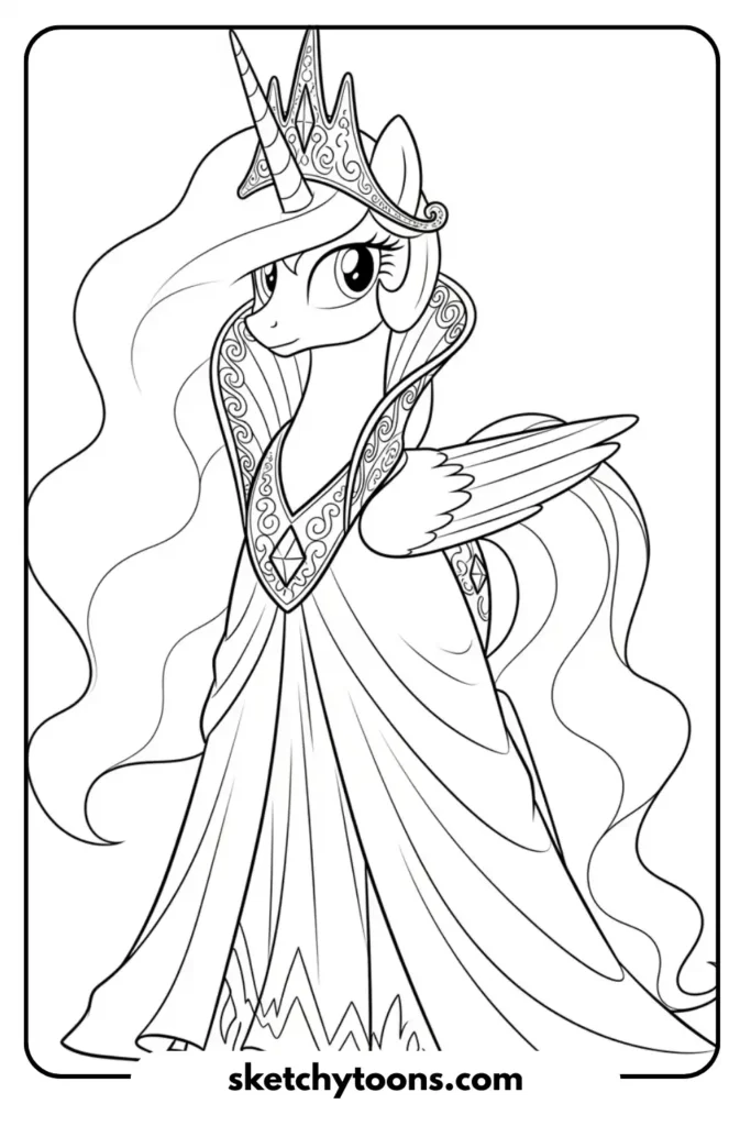 Princess Celestia's Crown drawing page