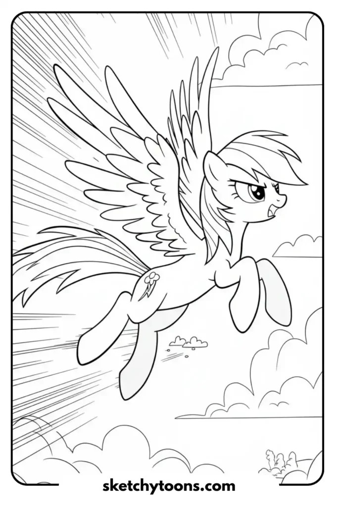 Rainbow Dash Practicing Stunts Fun Sheet