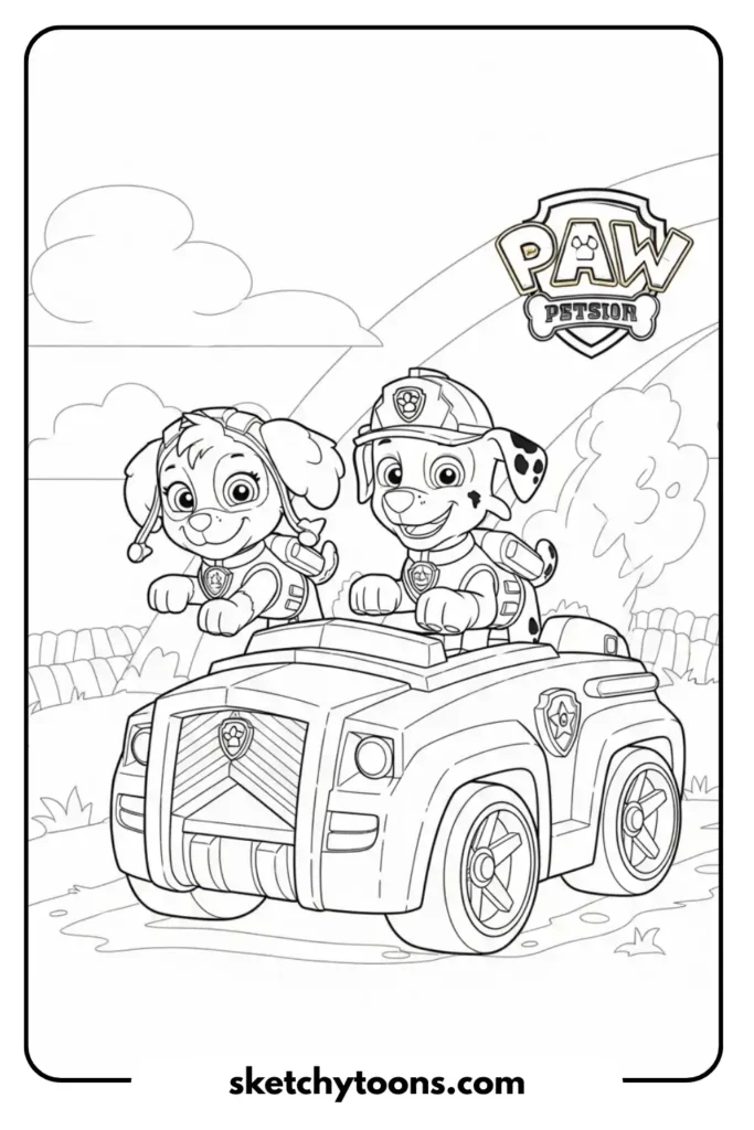 Rocky with a Recycle Bin coloring sheet