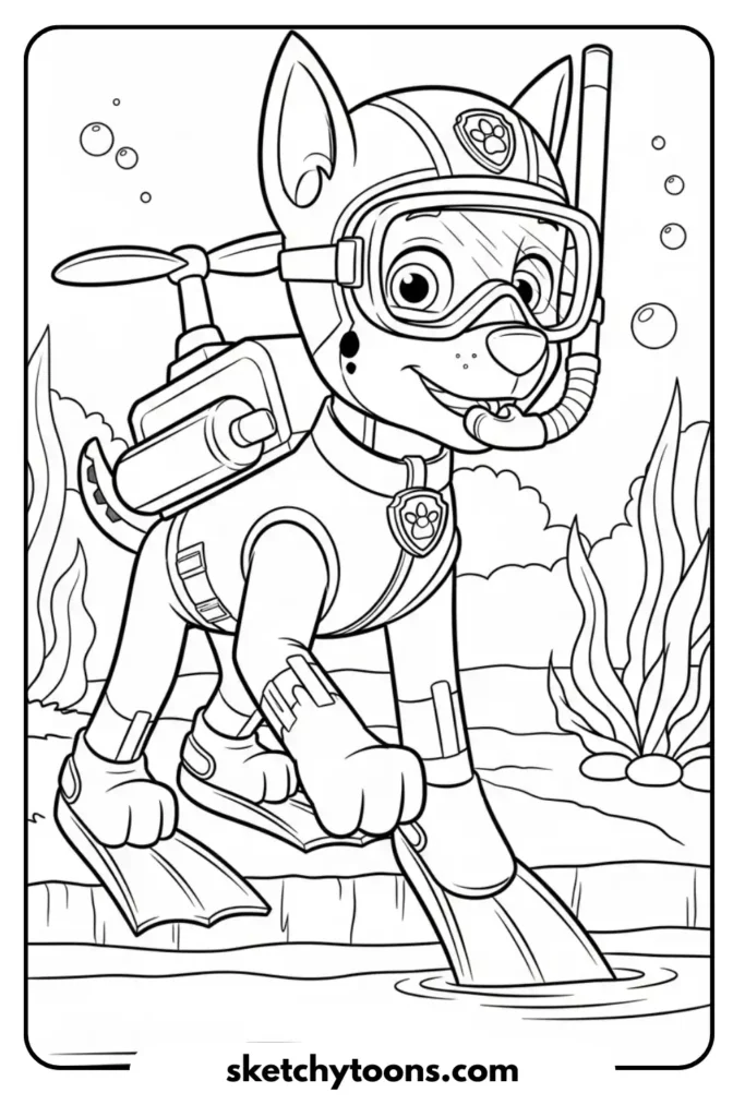 Skye in Her Flight Suit and Goggles art sheet