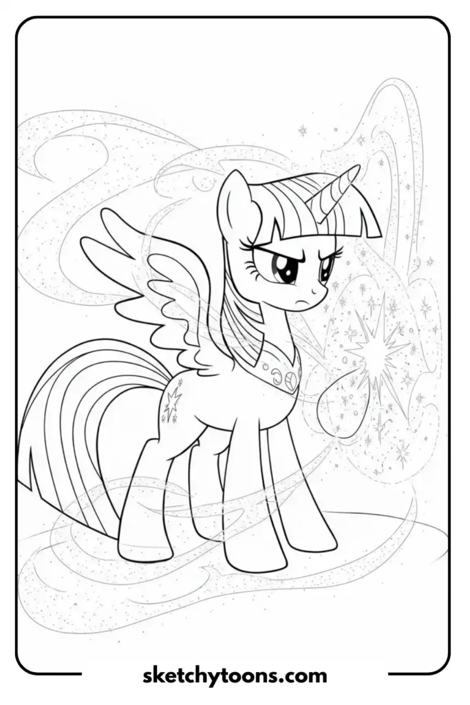 Twilight Sparkle Casting a Shield coloring page
