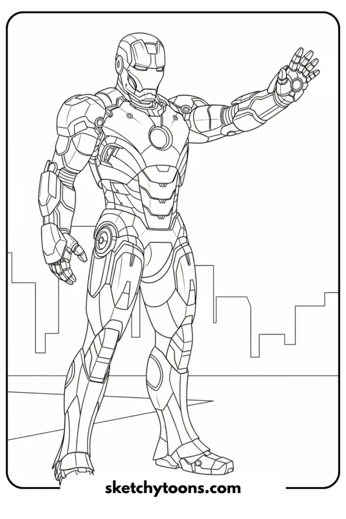 Iron Man Armor Outline: Easy