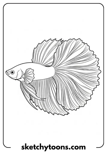 Betta Fish Flowing Fins