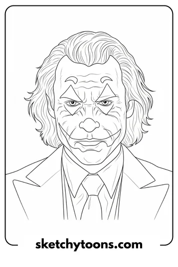 Joker Coloring Pages 7 Classic Joker Portrait