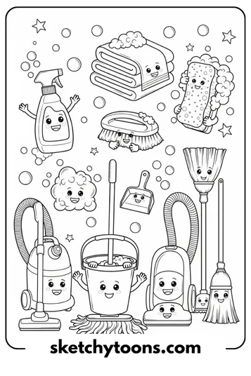 SpongeBob coloring pages 20 Cleaning Time