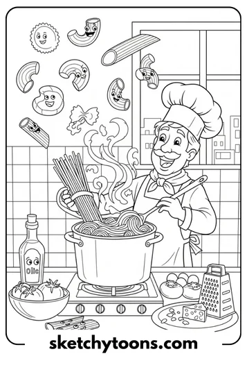 SpongeBob coloring pages 48 Cooking Pasta