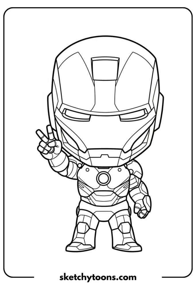 Cute Iron Man Peace Sign