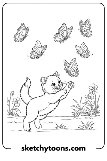 Kitten Coloring Pages 6 Cute Kitten Eating Fish Snacks color sheet 2