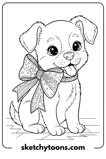 Cute Puppy With a Big Bow