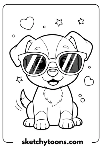 Cute puppy with sunglasses