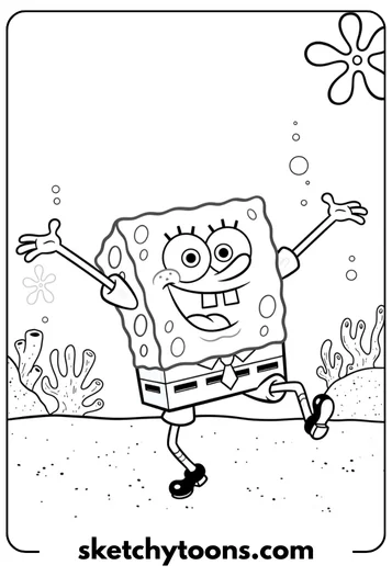 SpongeBob coloring pages 29 Dancing SpongeBob