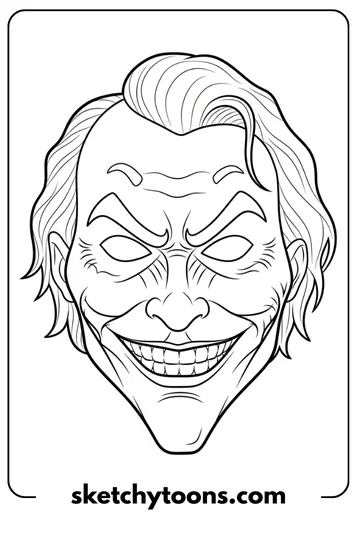 Joker Coloring Pages 16 Easy Joker Mask