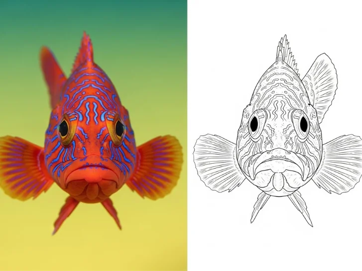 Fish coloring page