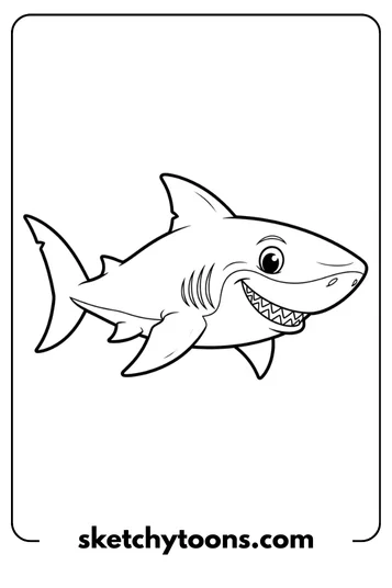 Friendly Shark sketch sheet