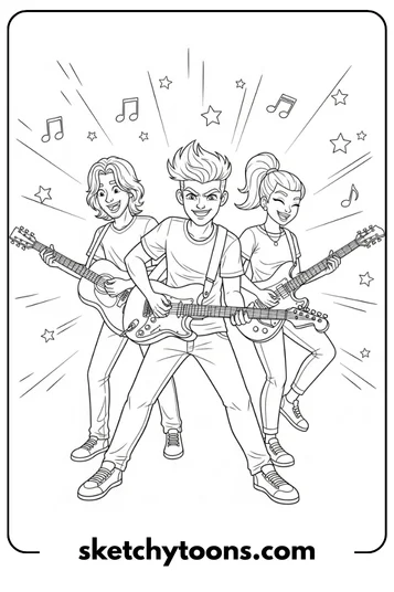 SpongeBob coloring pages 13 Guitar Jam coloring page