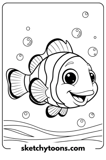 Happy Clownfish coloring sheet