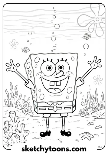 SpongeBob coloring pages 23 Happy SpongeBob