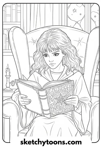 Hermione Reading a Spellbook