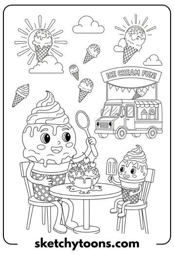 SpongeBob coloring pages 15 Ice Cream Break