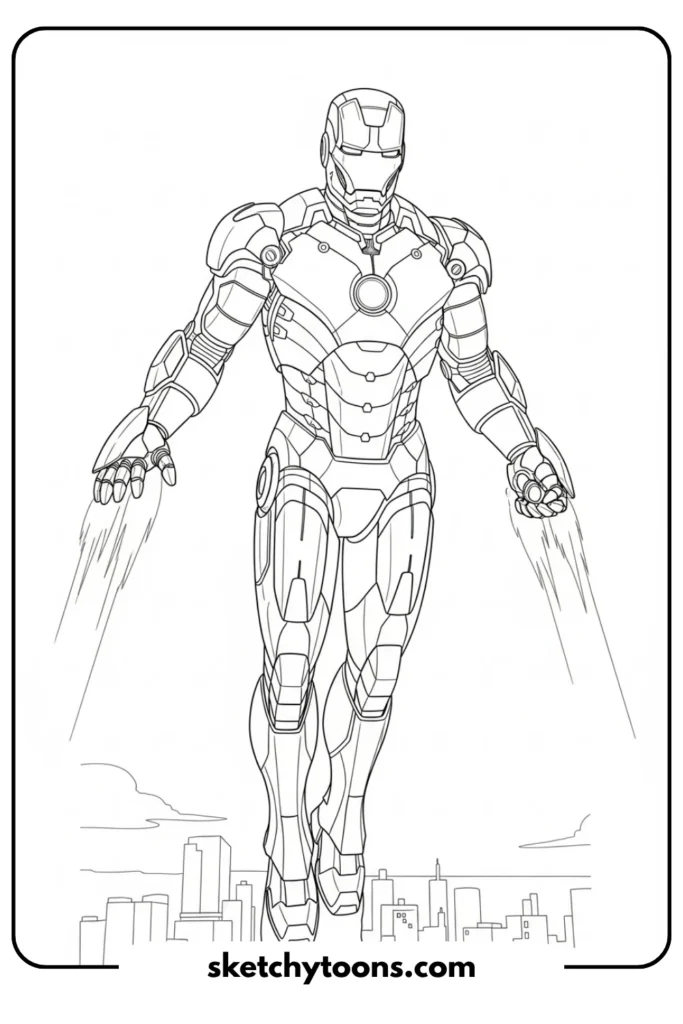 Iron Man Hovering in the Air