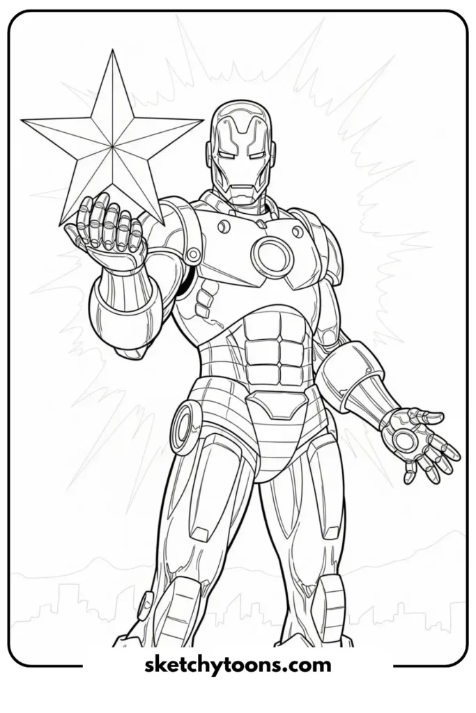 Iron Man holding a star