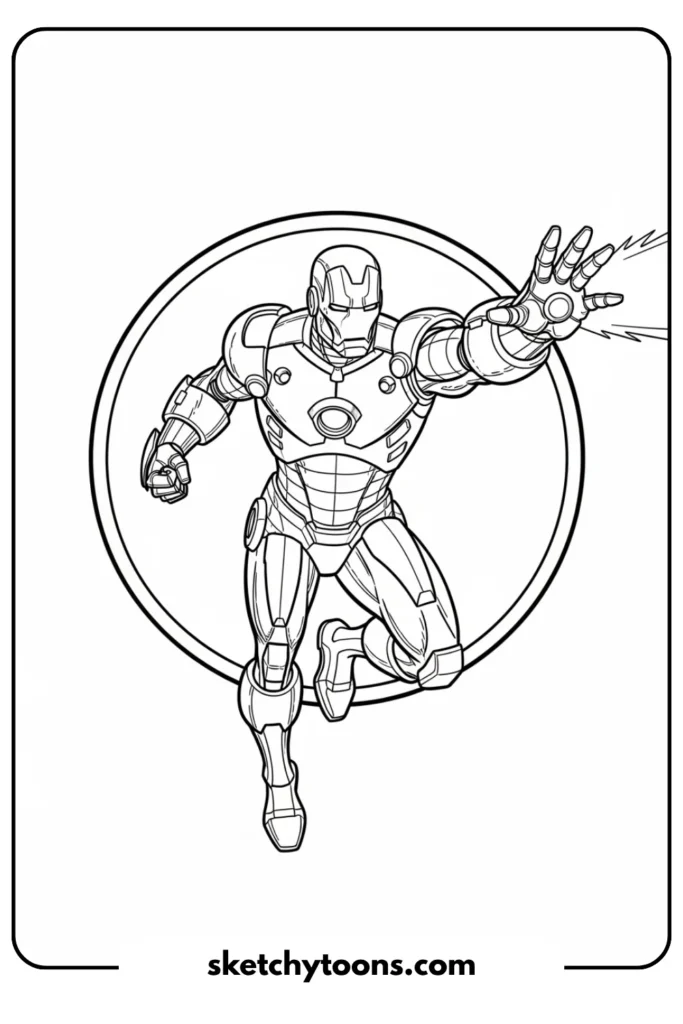 Iron Man in a Circle Frame