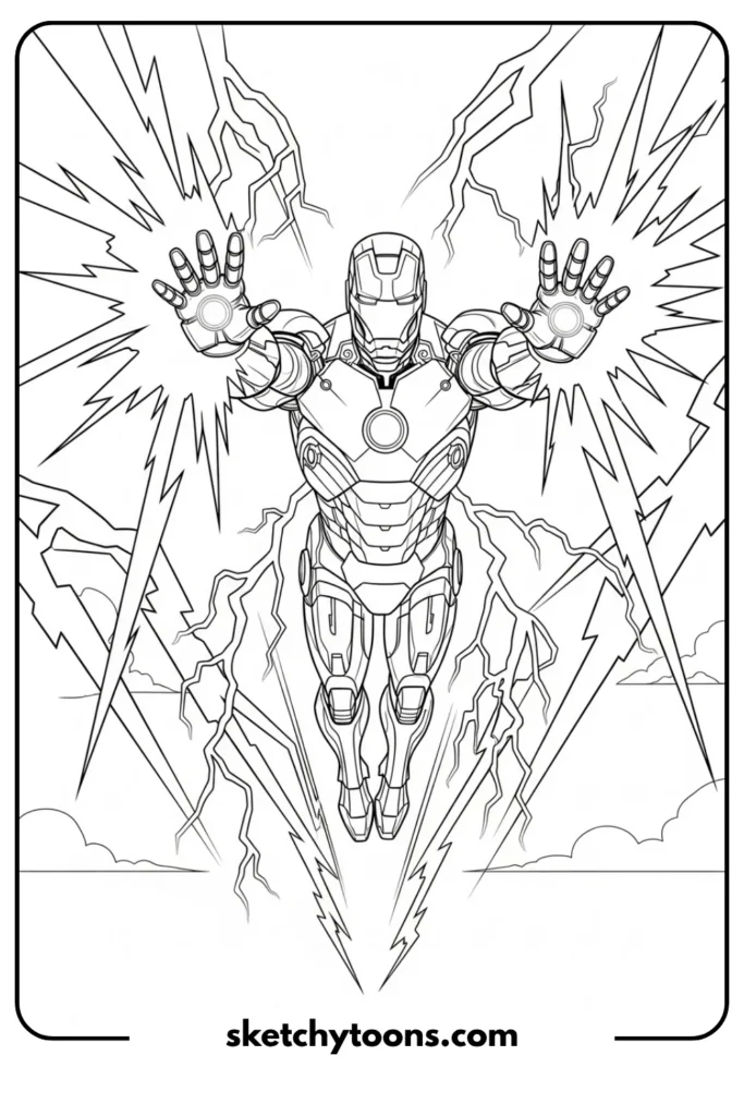 Iron Man with lightning bolts