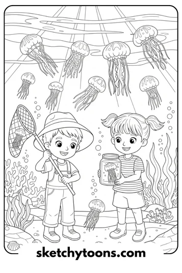 SpongeBob coloring pages 19 Jellyfish Catching