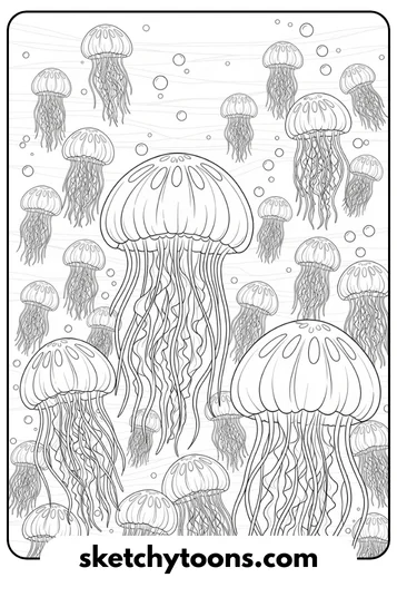 SpongeBob coloring pages 40 Jellyfish Swarm
