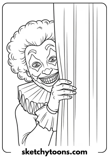 Joker Coloring Pages 24 Joker Behind Curtains