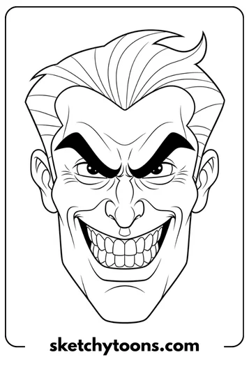 Joker Coloring Pages 3 Joker Face Close-Up