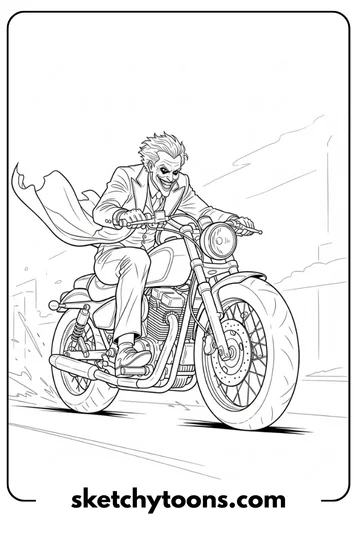 Joker Coloring Pages 21 Joker Riding a Motorcycle