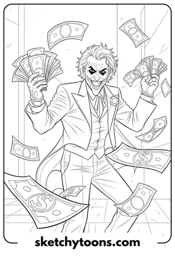 Joker Coloring Pages 25 Joker Throwing Money