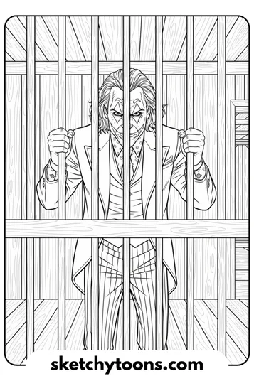 Joker Coloring Pages 12 Joker in a Prison Cell