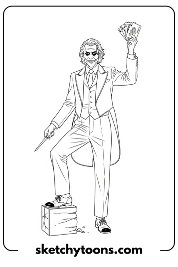 Joker Coloring Pages 17 Joker in a Tuxedo coloring sheet