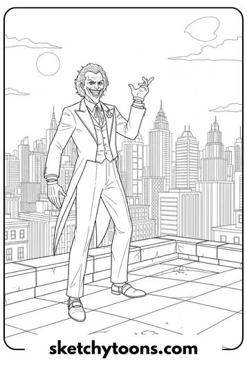 Joker Coloring Pages 20 Joker on a Rooftop
