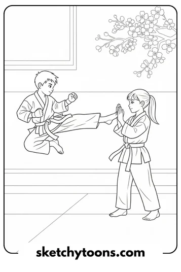 SpongeBob coloring pages 45 Karate Duo